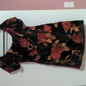 Moon River Velvet Floral Dress